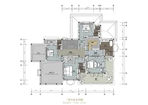 Floor plan of a modern residential house, showing the ground floor layout with various rooms and spaces.
