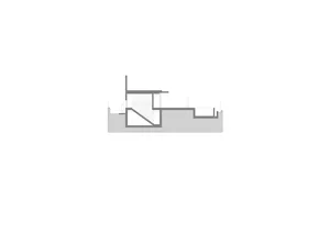 Minimalist living space with concrete architectural details.