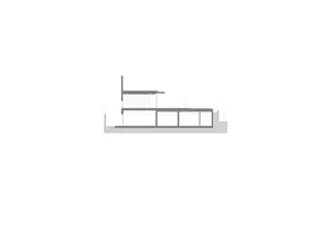 An architectural floor plan depicting the section view of a modern house.