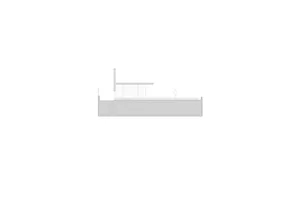 Cross-section drawing of a modern house with concrete walls.