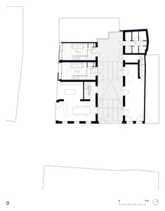 Floor plan featuring a modern design with lighting fixtures and small spaces.