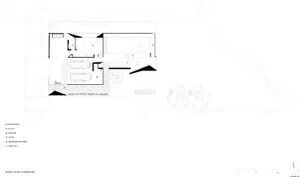 Modern entry-level residential floor plan featuring breezeway, study, garage, entry, and teenager retreat.