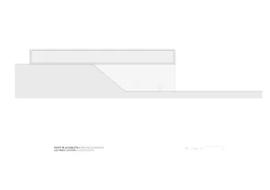 2D architectural drawing of a modern residential floor plan, showing elevation views and structural details.