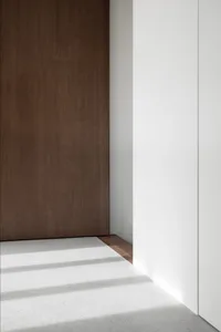 Modern interior space featuring clean lines and concrete finishes.