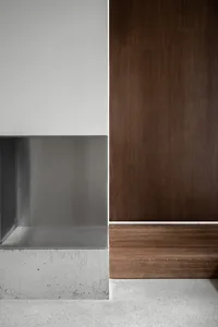 Rendered image of a modern interior with concrete elements.