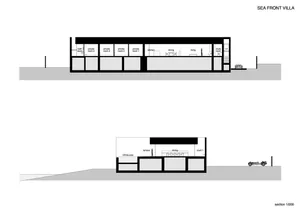 Floor plan showcasing minimalist design with residential spaces.