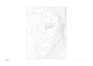 A detailed topographical map of a site with labeled structures and points of interest.