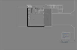 Floor plan of a modern house showing ground floor layout with labeled rooms such as Powder Room, Entry, Living Room, and Deck