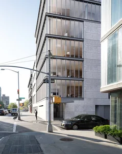 Modern commercial building with concrete and glass exterior