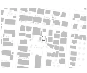 A plan of an urban parking lot on a sheet of paper
