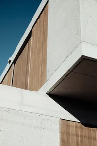 Modern architectural design featuring a concrete façade.