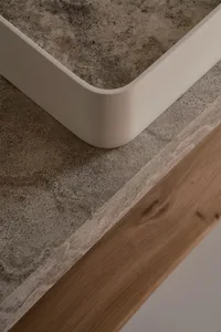 Concrete countertop in a modern restaurant interior
