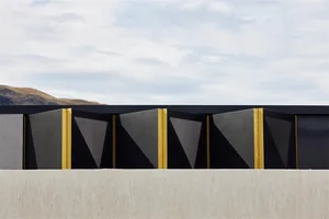 Modern metallic boxes with geometric shapes