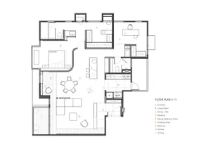 Floor plan of a modern residential apartment