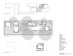 Floor plan of a residential house on architectural paper