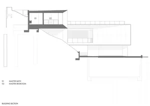 Modern interior floor plan featuring concrete elements and expansive spaces.