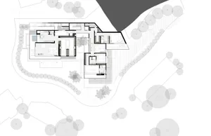 Modern residential building layout with contemporary design elements