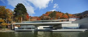 Modern house with a floating design made of concrete.