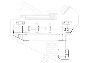 A detailed architectural floor plan for a residential compound drawn on paper.