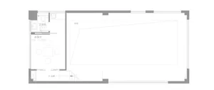 Design blueprint of an empty office space showing floor layout.