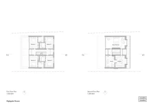Second floor architectural plan of a Highgate House with bedrooms and a bathroom.