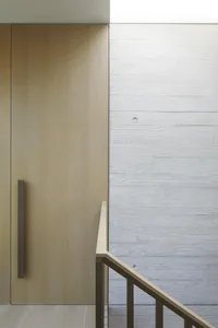 Modern staircase with concrete and wood elements