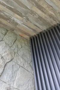 Concrete and metal minimalist interior design