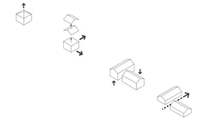 A 3D-rendered diagram illustrating the stages of construction.