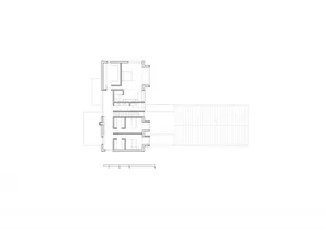 A detailed architectural drawing of a modern building.