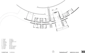 Floor plan of a residential building showing various rooms and spaces.