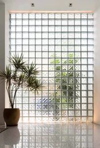 A contemporary lobby with a modern glass wall design.
