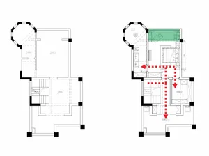 Detailed architectural floor plan with measured dimensions and labeled rooms.