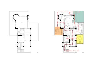 A detailed 2D architectural drawing of a modern apartment layout.