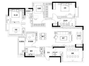 Modern kitchen floor plan