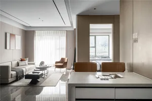 Contemporary living room featuring minimalist design with modern furnishings.