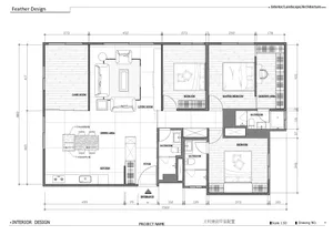 Floor plan of a modern residential home with wooden features