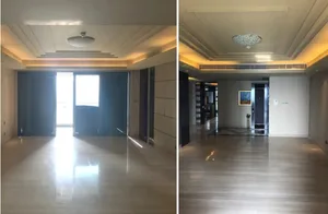 A spacious marble-floored corridor with a modern design.