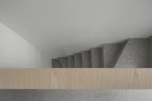 Concrete staircase with minimalist design.