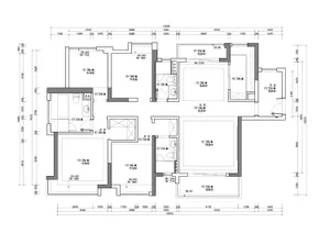Modern house architecture floor plan with dimensions