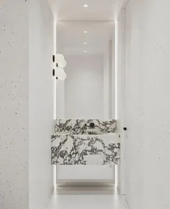 Modern marble bathroom interior with minimalist design