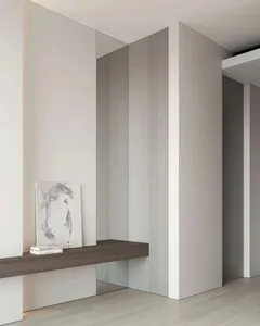 現代簡約室內設計，展現胡桃木元素。