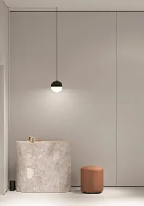 Modern minimalist interior with terrazzo flooring