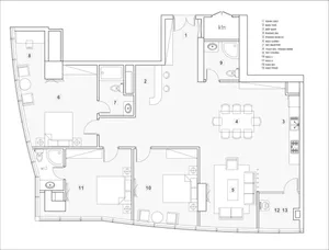 Modern office desk layout on a paper drawing