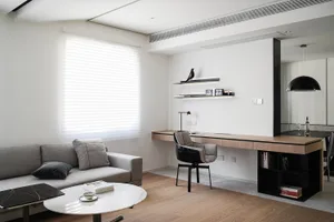 Modern living room featuring minimalist design elements.