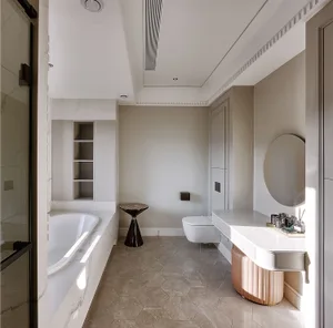 Modern bathroom with marble finishes and sleek design