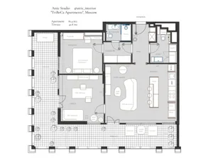 Modern apartment layout showcasing contemporary design elements and efficient space utilization.