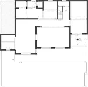 Monochrome architectural floor plan with minimalist design.