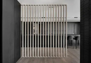 Modern interior design featuring wood elements