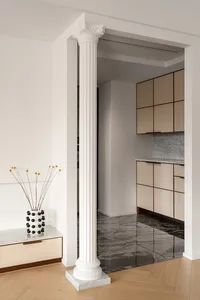 Modern minimalist interior with marble finishes