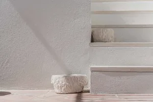 Concrete floor in a minimalist interior design setting.